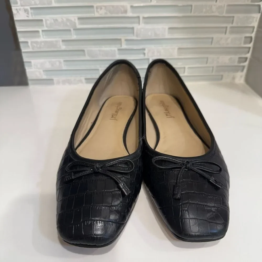 Black Leather Flats by J.McLaughlin
